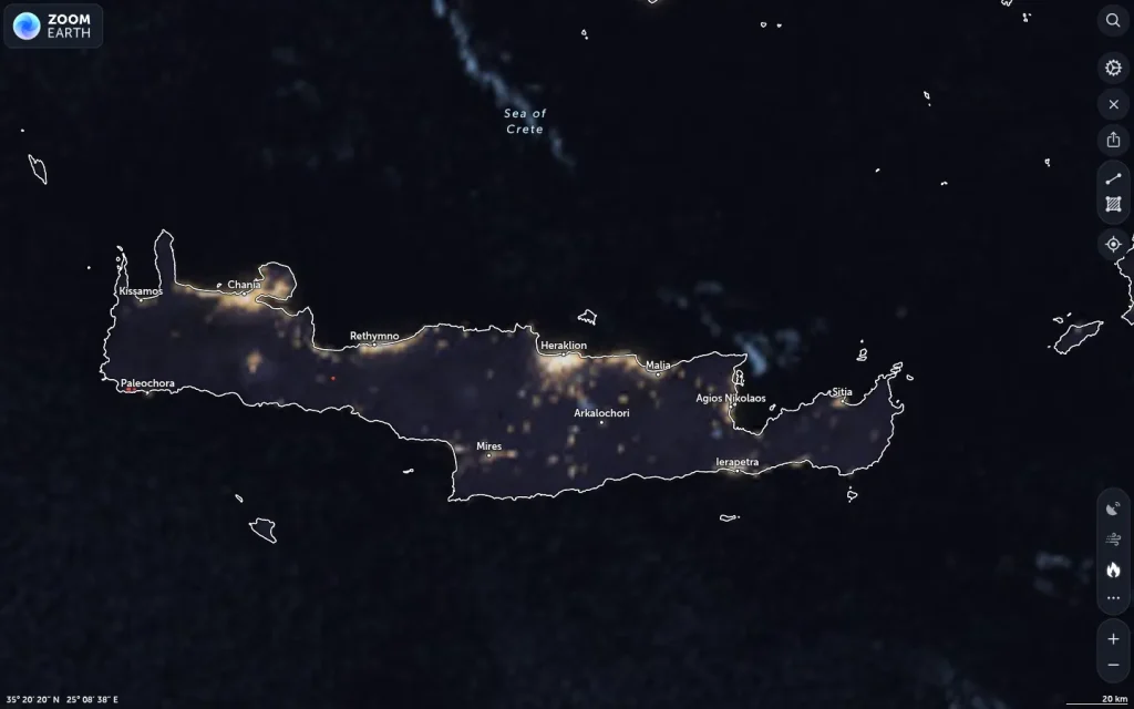 Δορυφορική εικόνα Ηράκλειο καιρός — 10–16 Απριλίου 2026