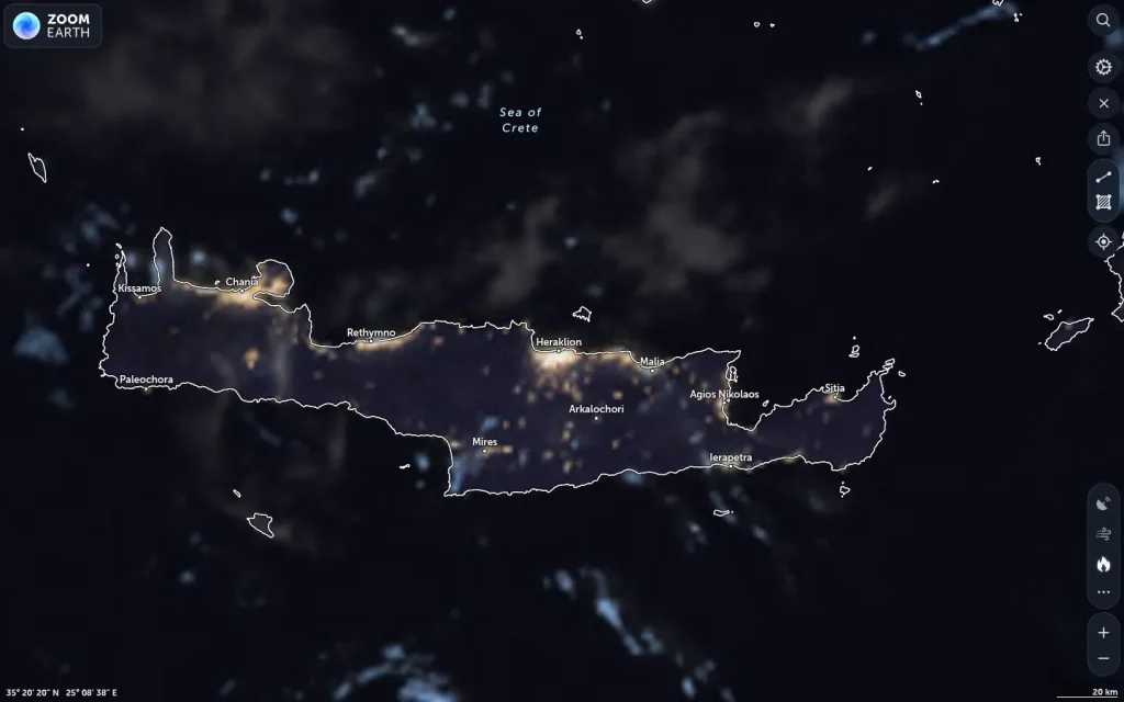 Δορυφορική εικόνα Ηράκλειο καιρός — 12–18 Ιουνίου 2026