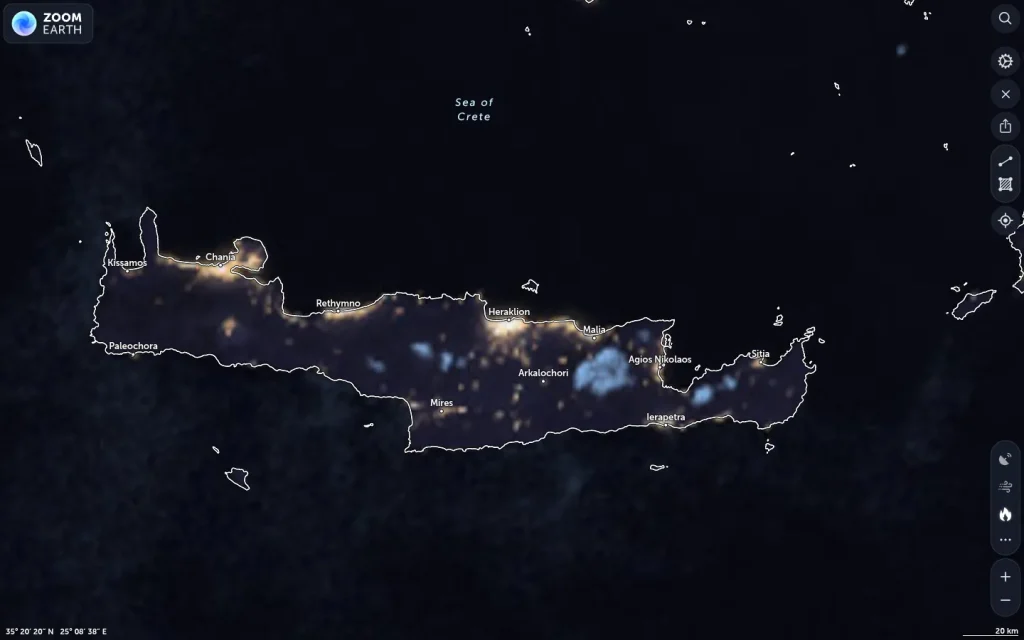 Δορυφορική εικόνα Ηράκλειο καιρός — 19–25 Ιουνίου 2026