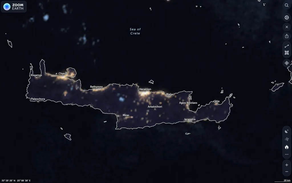 Δορυφορική εικόνα Ηράκλειο καιρός — 26 Ιουνίου – 2 Ιουλίου 2026