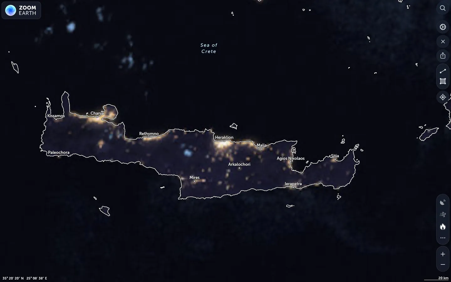 Δορυφορική εικόνα Ηράκλειο καιρός