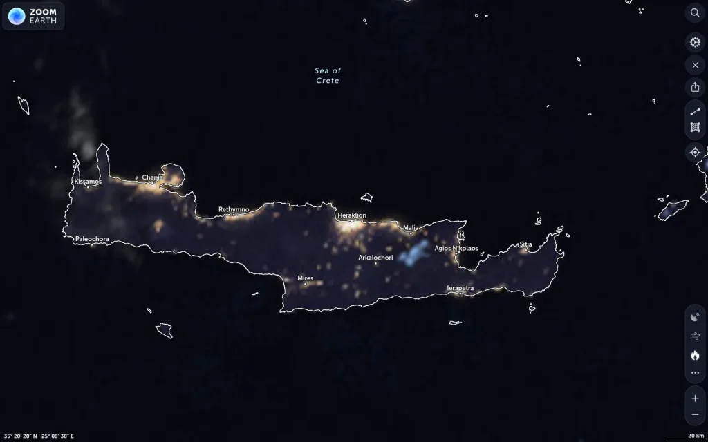 Δορυφορική εικόνα Ηράκλειο καιρός — 18–24 Σεπτεμβρίου 2026